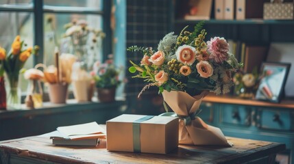 Teacher Appreciation Paper Letters and Flowers on Table