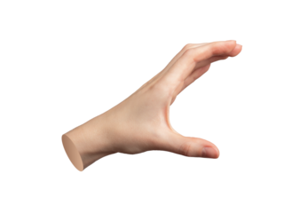 Hand gesture, sign. Measuring, showing big size isolated on white background., transparent PNG cutout