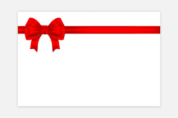 Gift card mockup with red ribbon
