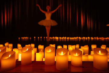 balerina dancing on stage with lots of candles © Ruslan