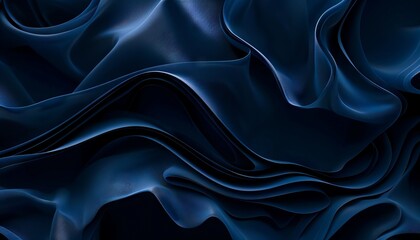 Obraz premium A blue silk fabric with wavy lines.