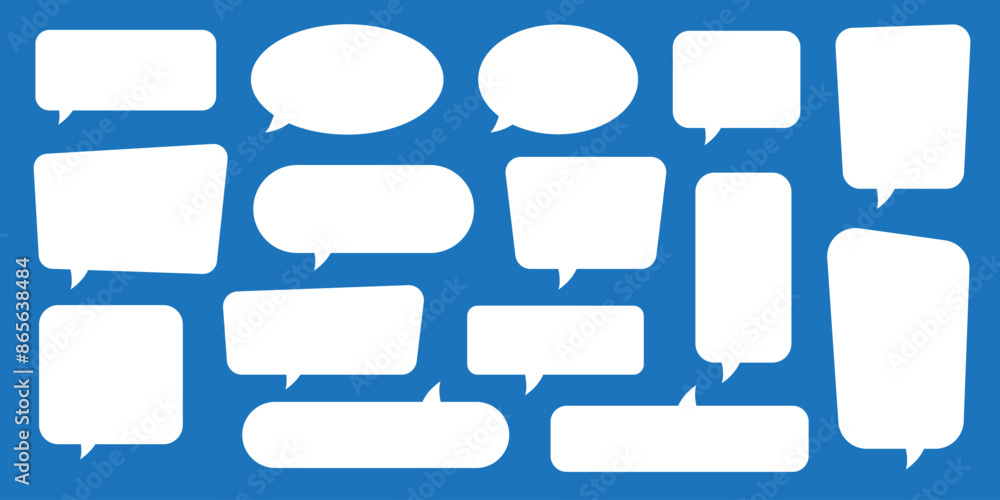 Poster set of speech bubbles. speak bubble text, cartoon chatting box, message box. blank empty speech bubb