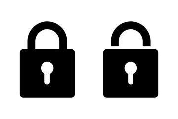 Padlock with keyhole icon, security icon.