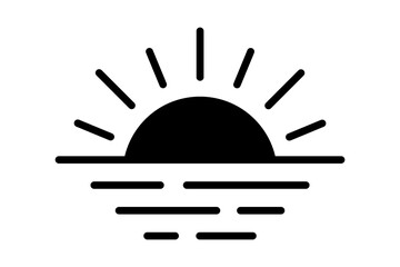 Sunset icon, sunrise icon. Sun, rise symbol. Morning icon.