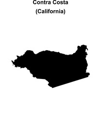 Contra Costa County (California) blank outline map