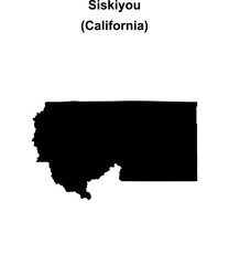 Siskiyou County (California) blank outline map