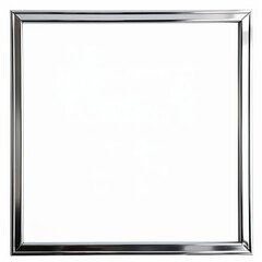 Sleek Chrome Picture Frame with White Background, Modern Design