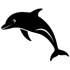 Silhouette of a Leaping Dolphin in Water