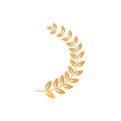 Leaves vector golden laurel circular foliate laurel branches. Golden laurel wreath silhouette. Greek Gold Branch Award, 