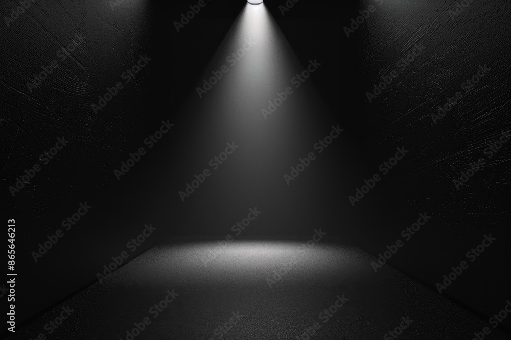 Poster a single light source illuminates a dark space