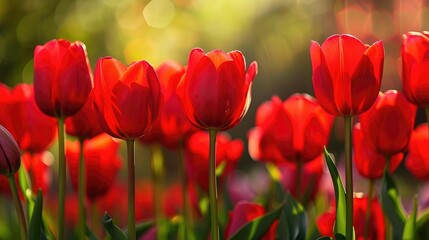 Lovely red tulips