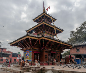 Obraz premium Nepal. Streets and shrines peace and tranquility in the narrow streets of Kathmandu.
