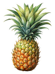Fototapeta premium Pineapple isolated on white and transparent background old botanical illustration png