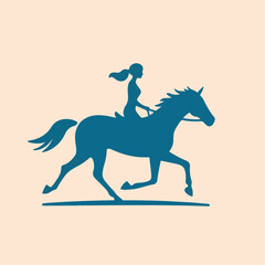 horse rider icon illustration