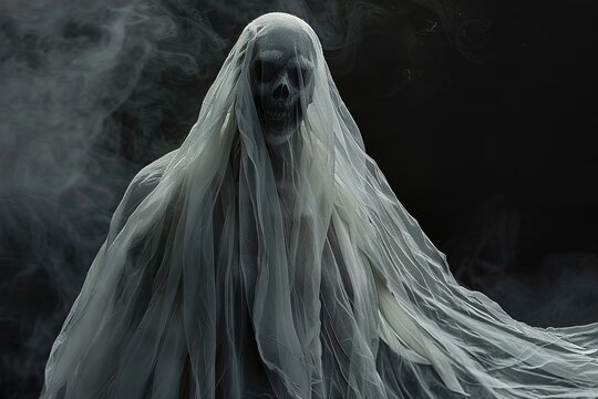Ghostly Figure Shrouded in Mist