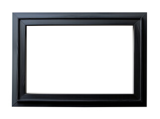 isolated black wooden picture frame