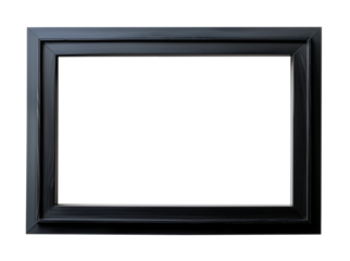 isolated black wooden picture frame