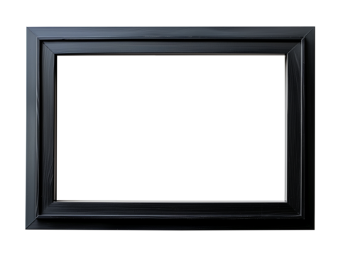 isolated black wooden picture frame