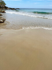 Beautiful calm crystal clear sandy water beach in Venezuela
