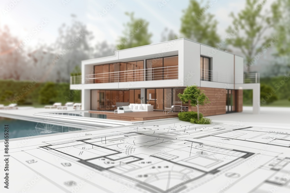 Aufkleber utilizing 3d construction for architectural design visualization by architects and engineers