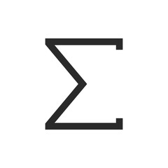 Summation symbol, linear style icon. summation operation in mathematics. Editable stroke width.