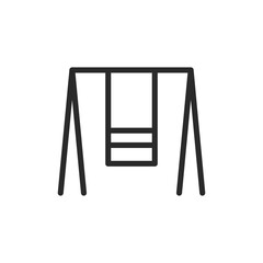 Swing, linear style icon. For playground. Editable stroke width