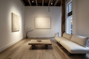 A modern, minimalist art installation inspired by contemporary style trends