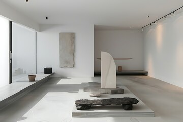 A modern, minimalist art installation inspired by contemporary style trends