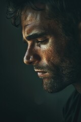 Obraz premium A close-up view of a man with a long beard