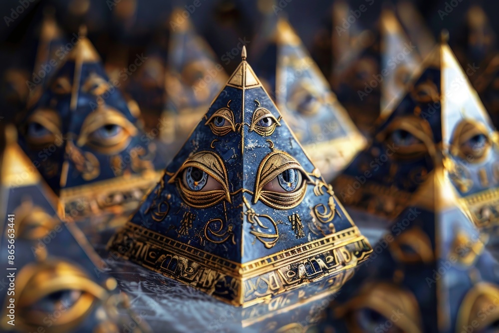 Aufkleber a detailed view of a pyramid shaped object, often used in architecture or design
