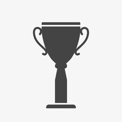 Winner cup icon. Sport Trophy. Black silhouette, glyph symbol. Vector illustration