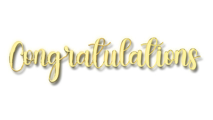 congratulation golden calligraphy text design transparent png or isolated on white.