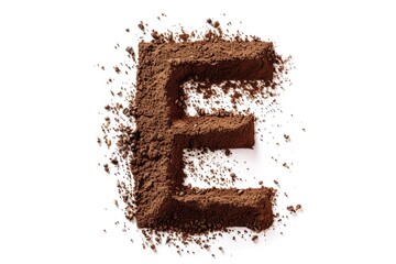 A stylized representation of the letter e made from dirt