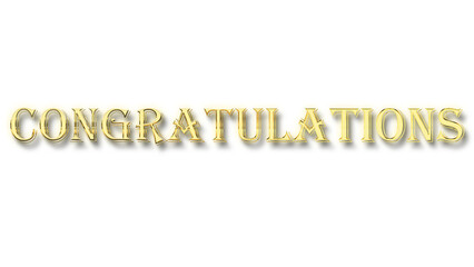 congratulation golden calligraphy text design transparent png or isolated on white.