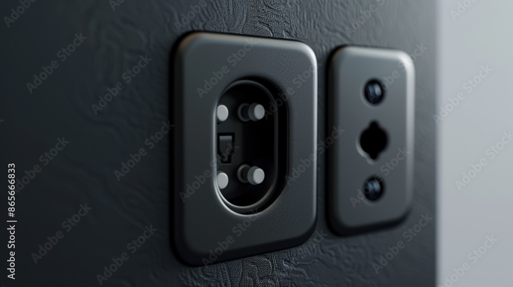 Poster close-up shot of a wall switch with a clear view of the toggle and electrical components