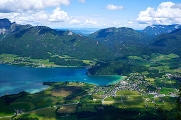 Wolfgangsee lake - view from Sparber Mountain. Upper Austria.