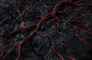 Intricate network of blood vessels