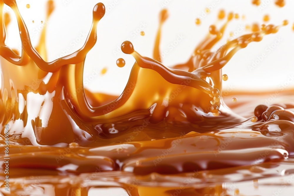 Poster a close-up image of a white surface with a splash of liquid on it, suitable for use in scientific or