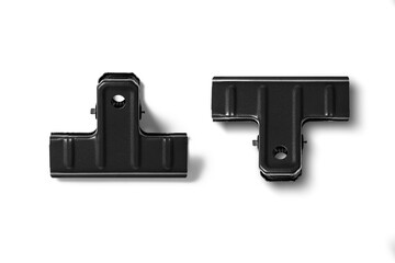 Black color paper binder clip or bulldog clip isolated on a transparent background, PNG. High...