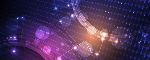 Technology abstract futuristic science background for internet business. Big data concept.. Vector art.
