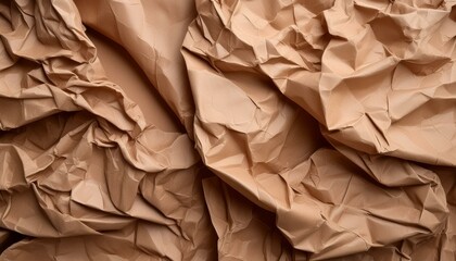 Obraz premium Abstrakte, zerknitterte und geknitterte Recycling Braunpapier Textur Hintergrund 