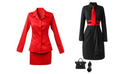 Office dress isolated on white, PNG file, transparent background