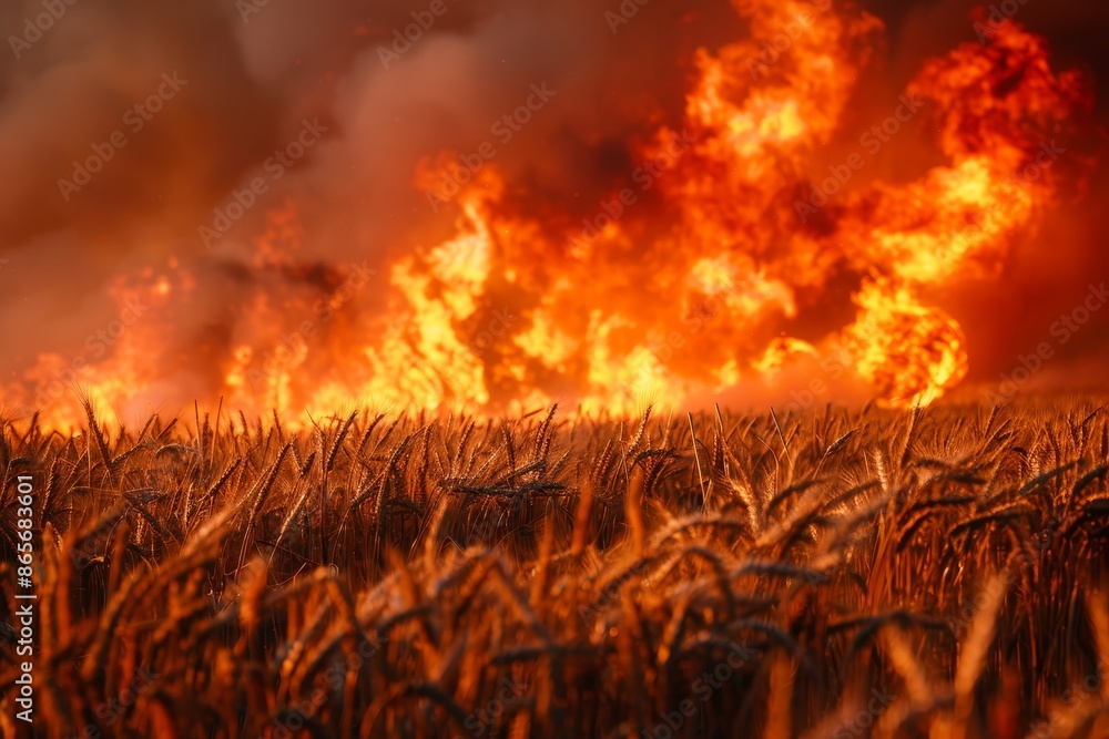 Sticker Enormous fire in wheat crops