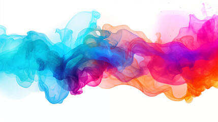 Fototapeta premium colorful ink smoke isolated on white background with copy space