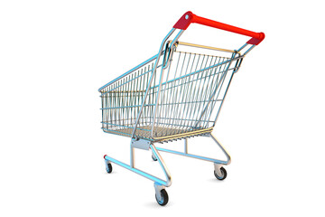 Empty cart. Rear view. 3D illustration. Isolated