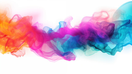 Fototapeta premium colorful ink smoke isolated on white background with copy space