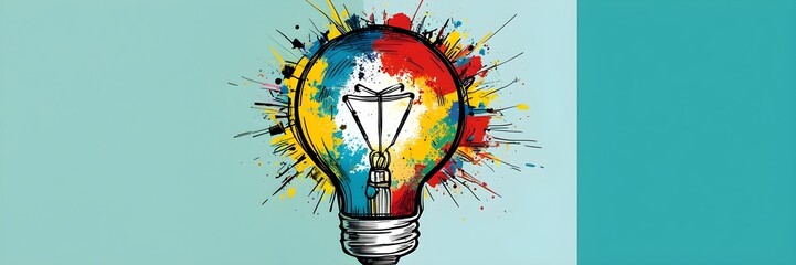 Creative Explosion - Artistic Light Bulb Concept