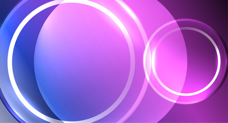 Neon glass circle copyspace for your text or product presentation geometric background. Vector illustration For Wallpaper, Banner, Background, Card, Book Illustration, landing page