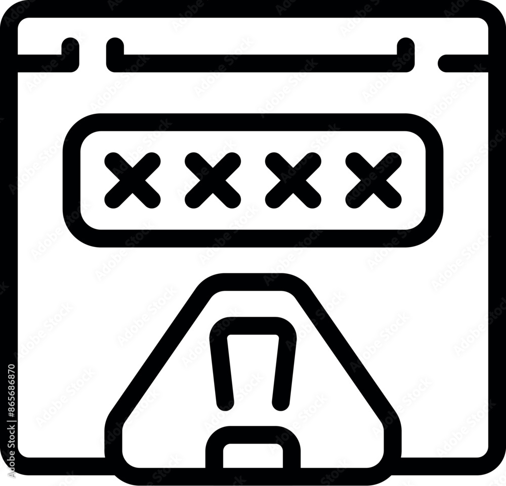 Poster website displaying a password field with hidden characters and a security alert notification, emphas