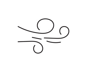 Blowing wind line icon. Windy weather symbol illustration. Windy blow outline collection.